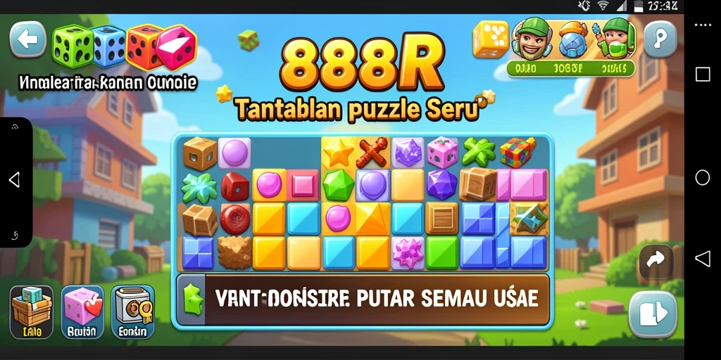 Screenshot gameplay 888R menunjukkan tantangan puzzle yang menarik dan seru.