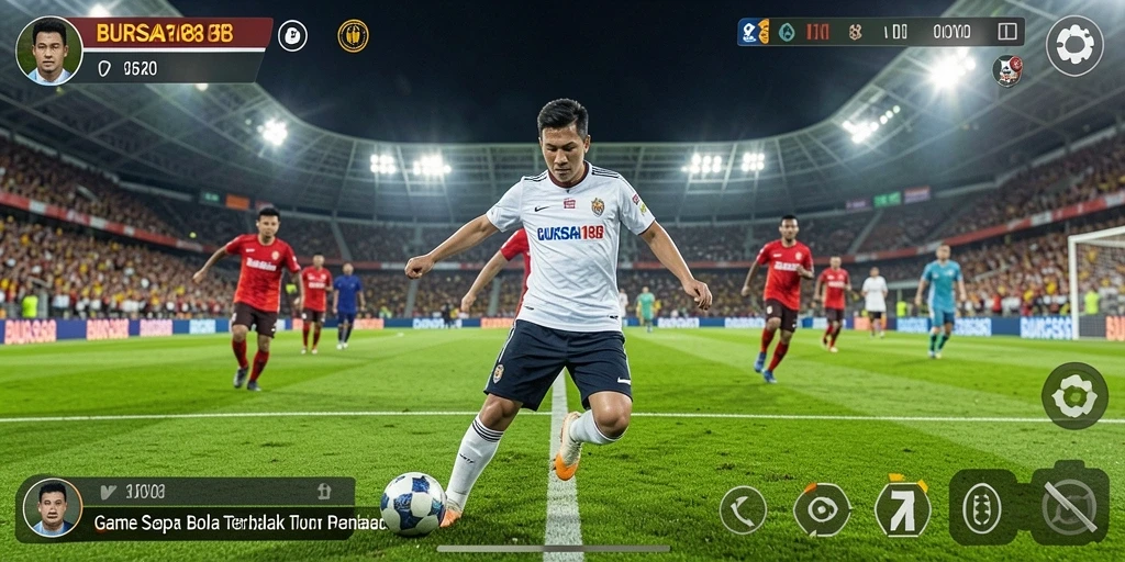 Tampilan aksi seru dalam BURSA188 saat permainan sepak bola berlangsung.
