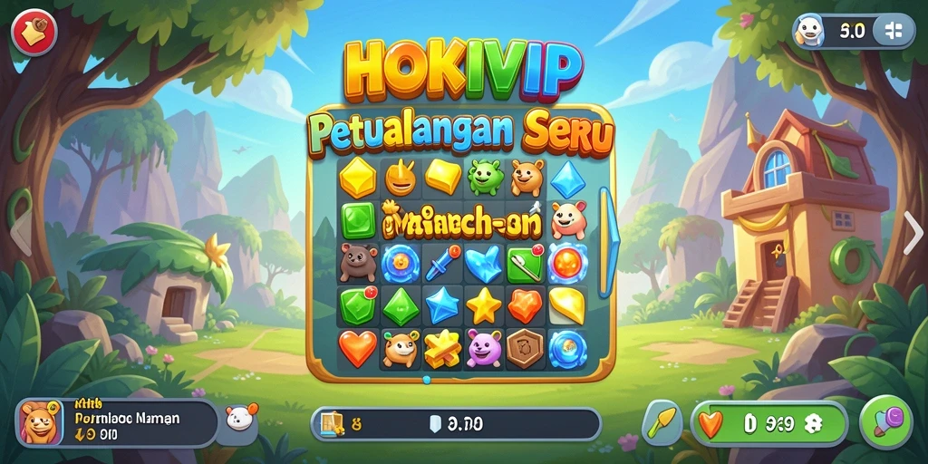 Screenshot HOKIVIP menampilkan gameplay seru dari permainan Match-3.