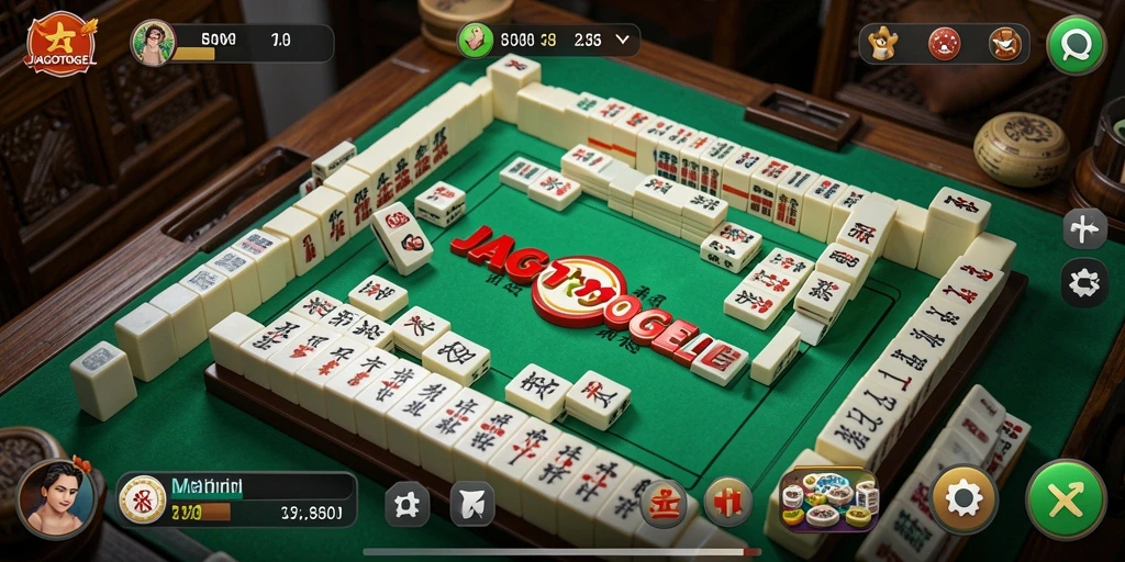 Tampilan gameplay menarik dari JAGOTOGEL yang menampilkan papan Mahjong.