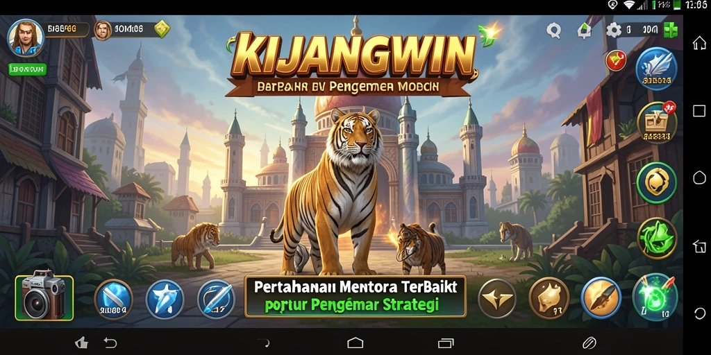 Screenshot KIJANGWIN menunjukkan aksi seru dalam pertahanan menara.