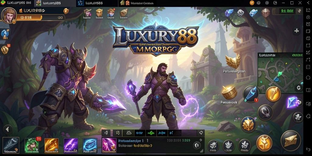 Tampilan gameplay LUXURY88 yang menampilkan aksi pertempuran seru di dunia MMORPG.