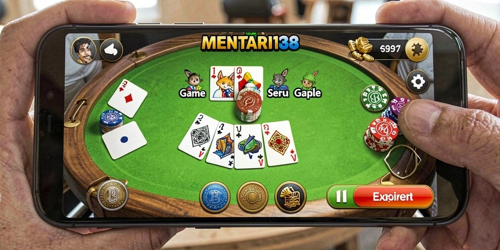 Tampilan gameplay seru MENTARI138 dalam permainan Gaple.