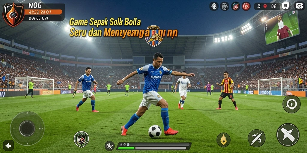 Tampilan gameplay N06 menampilkan aksi seru di lapangan sepak bola.