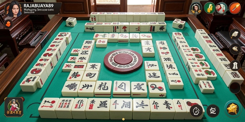 Screenshot gameplay RAJABUAYA89 yang menampilkan keseruan permainan Mahjong.