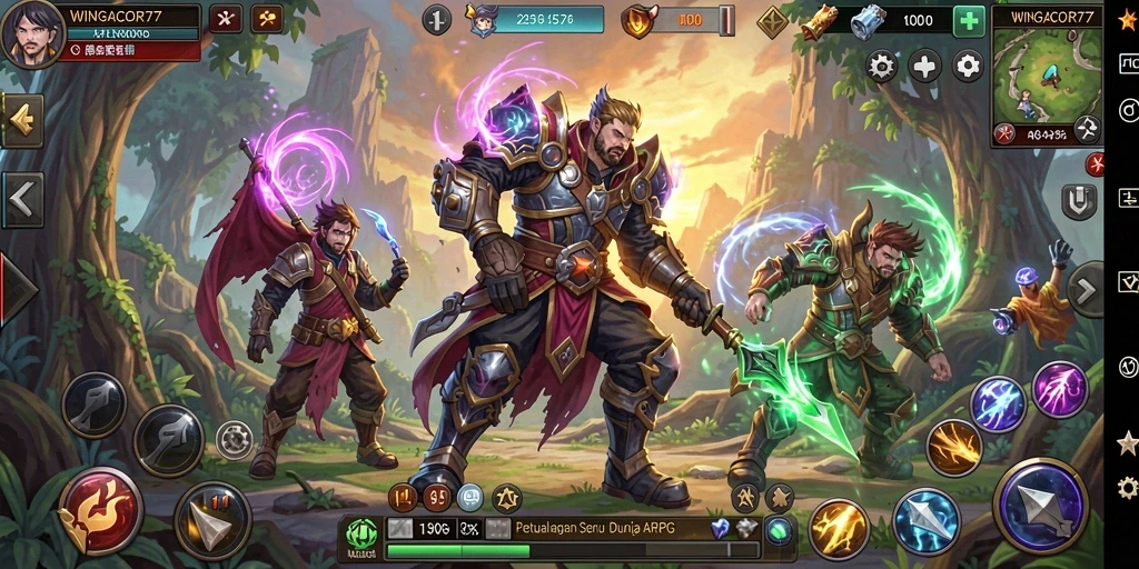 Tampilan gameplay seru dalam WINGACOR77 dengan pertempuran mendebarkan.